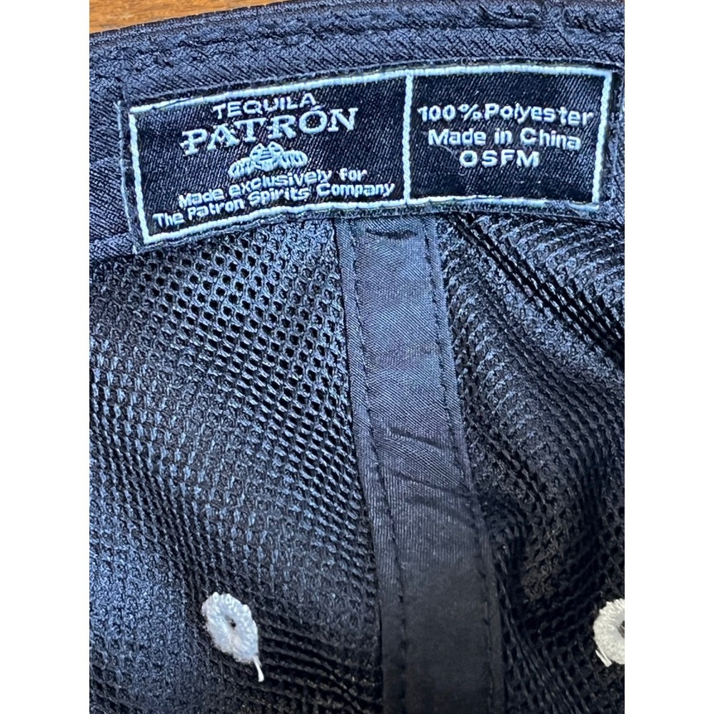 Patron Tequila Strapback Hat Black Embroidered Bee Logo Simply Perfect Cap OSFM - Picture 5 of 8